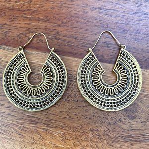 Gypsy, Boho Brass Earrings